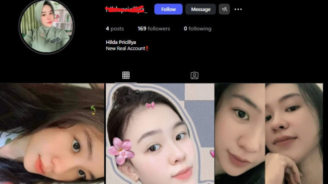Akun palsu Hilda Pricillya. (instagram)
